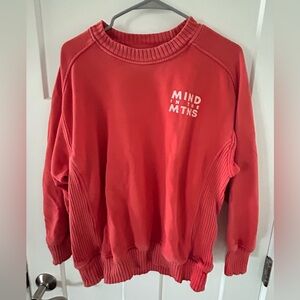 Aerie Red Crew Neck Sweater - Mind in the mountains - size XS